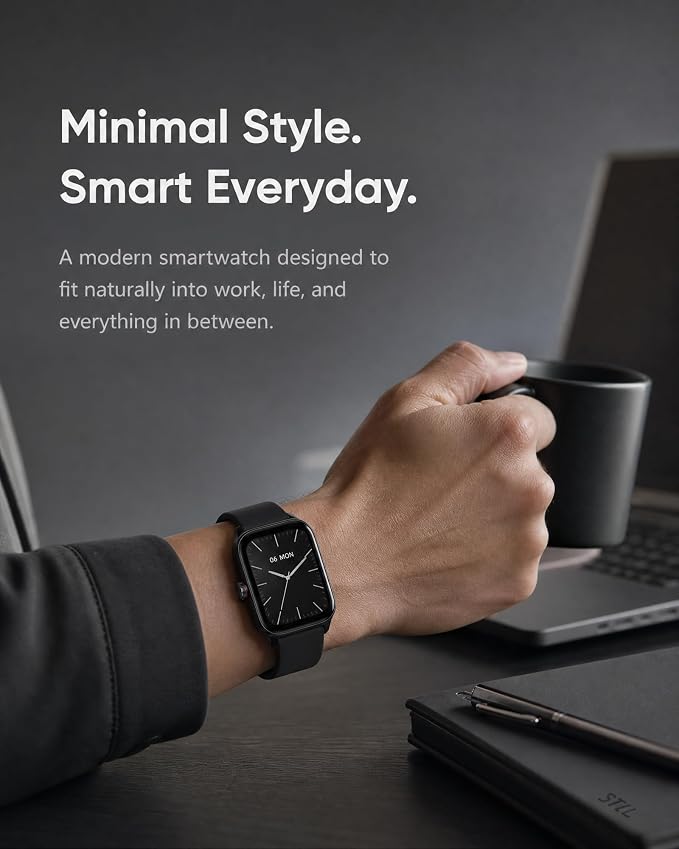 Smart Watch for Men Women, 1.85" HD Touch Screen Smartwatch with Bluetooth Answer/Make Calls, Fitness Tracker Compatible with iPhone Samsung Android iOS Black