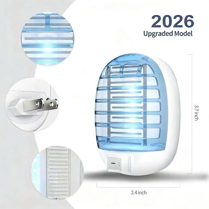 Indoor Bug Zappers, Fly Traps for Indoors, Insect Traps for Home Mosquito Killer for Kids & Pets, Home, Kitchen, Bedroom, Baby Room, Office (2 Packs)