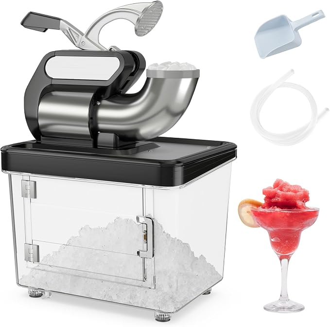 COSTWAY Electric Ice Crusher, 660 LBS/H Snow Cone Machine with Dual Blades, 300W ETL Approved Shaved Ice Machine for Home Parties, Restaurants and Bars (Black)