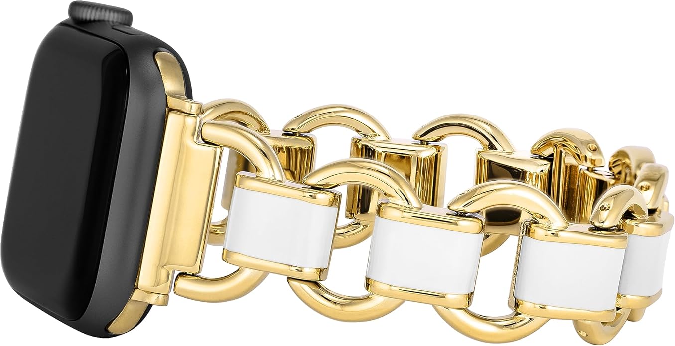 Anne Klein Fashion Chain Bracelet for Apple Watch, Secure, Adjustable, Apple Watch Replacement Band, Fits Most Wrists