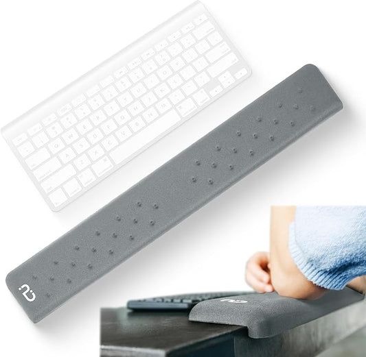EdgeRest PostureUp L-Shaped Memory Foam Wrist Rest, Ergonomic Elbow and Forearm Support for Desk, Non-Slip Universal Fit, Light Gray