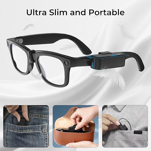 Charger Compatible with Ray-Ban Meta Gen2 Smart Glasses Skyler Headliner Wayfarer Oakley HSTN Extends Usage time by 1.3 Times, Ultra-Lightweight Clip-on Design Charge