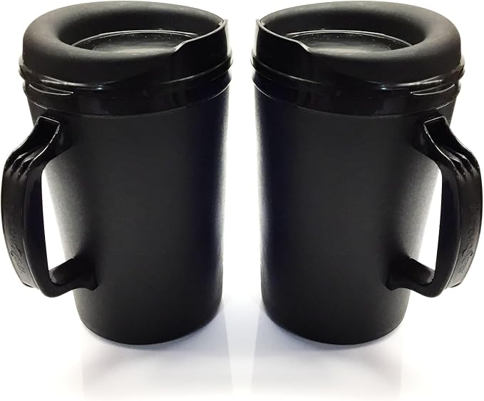Thermoserv 34oz Travel Mug Classic Gas Station Mug (Black/Black 2 Pack)