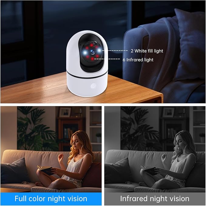 GBIUT Indoor Camera 5G&2.4G WiFi Cameras for Home Security Instant 911 Alert, 360° Pan/Tilt Baby Monitor/Dog/Pet Camera AI Motion Detection Night Vision, Speaker, US Cloud Storage (2-Pack)