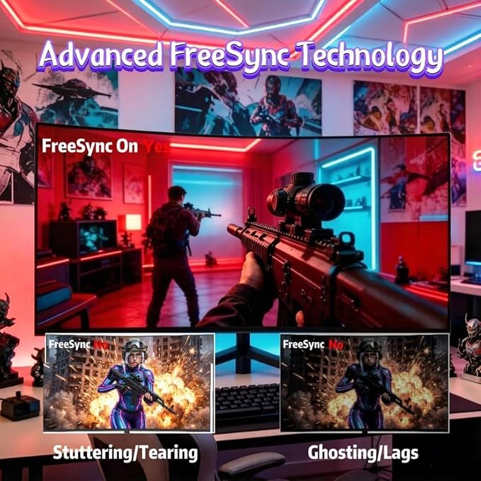 ZZA 27 Inch Curved Gaming Monitor 200Hz, Full HD 1080P VA Panel Computer Monitor, 1ms Response Time, FreeSync, HDMI & DP Port, HDR, Frameless, VESA Mountable