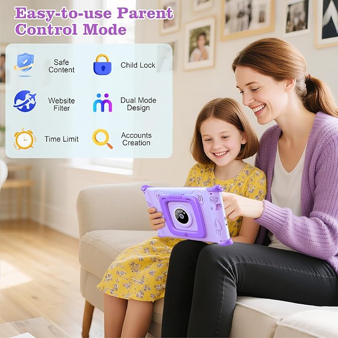 Trayoo Kids Tablet, 7IN Toddler Tablet for Kids with 32GB ROM, Shockproof Case, Education Apps Pre-Installed, Parental Control, WiFi, Netflix, YouTube