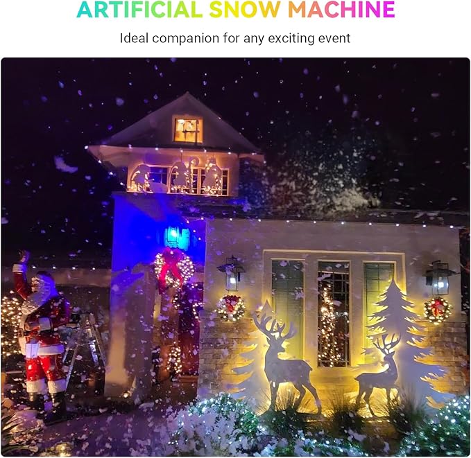 Snow Machine for Outdoor Indoor: 800W Wireless Remote Control Fake Snow Maker - No Preheating Required for Pool Parties Kids Birthday Backyard Water Fun & Events