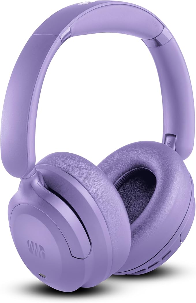 PreSonus Eris HD6BT — Over-Ear Closed-Back Wireless Headphones, Bluetooth, ANC Noise Cancelling, Up to 60 Hours Battery Life, Studio Headphones for Mixing, Monitoring, Recording, Mystic Purple