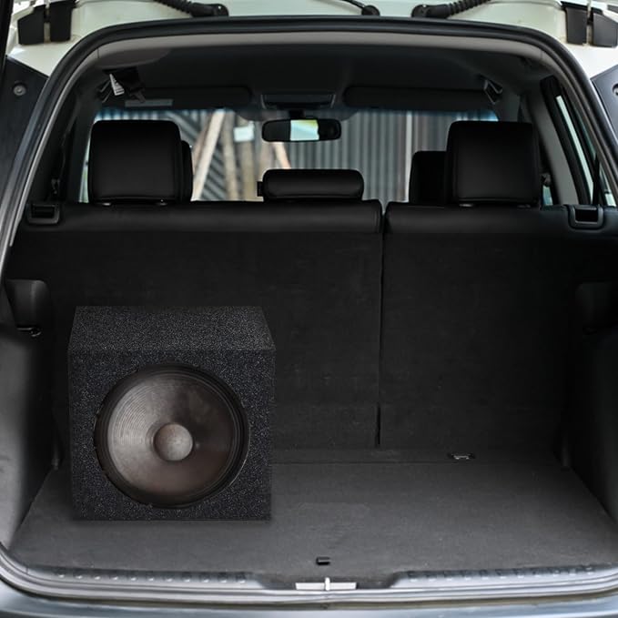 Q Power 12 Inch Single Sealed Heavy-Duty Subwoofer Enclosure Box for Car