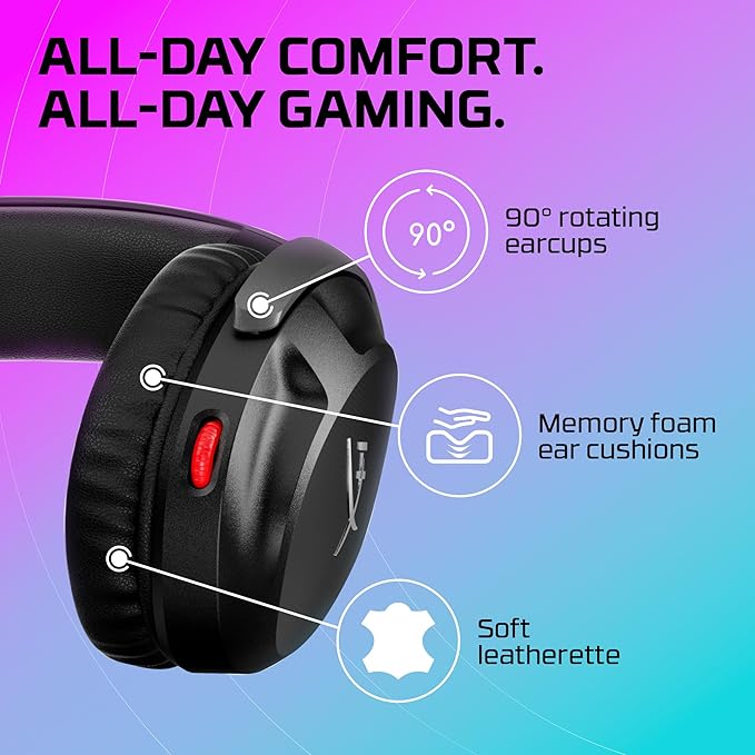 HyperX Cloud Stinger 2 – Gaming Headset, DTS Headphone:X Spatial Audio, Lightweight Over-Ear Headset with mic, Swivel-to-Mute Function, 50mm Drivers, PC Compatible, Black (Pack of 10)