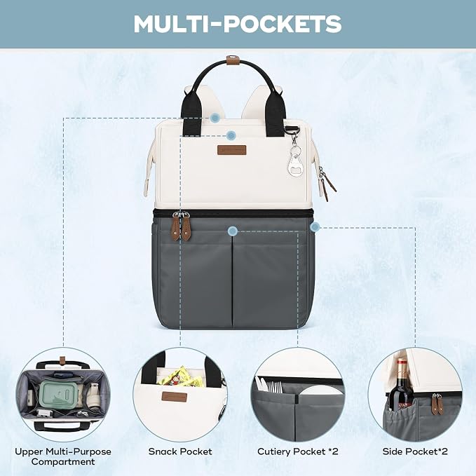 Maelstrom Cooler Backpack, 36 Cans Insulated Backpack Cooler, Soft Leakproof Double Deck Cooler Bag, Lightweight Lunch Backpack for Men & Women,Perfect for Beach Travel, Camping & Work
