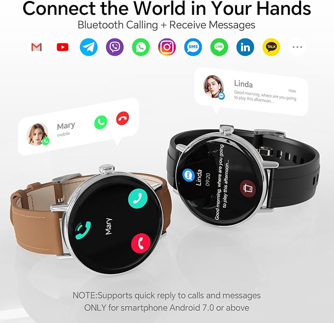 Yoever Smart Watches for Men Women,1.57"HD 43mm Smartwatch for iPhone/Samsung/Android,(Answer/Make Call),Fitness Tracker with Heart Rate/SpO2/Sleep Monitor,IP68 Waterproof,110+ Sport Mode,with 2 Bands
