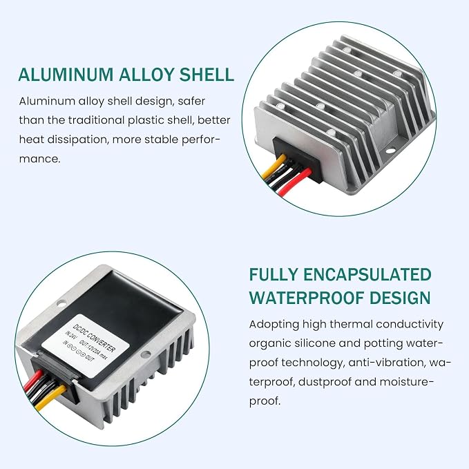 20A 240W DC Converter 24V to 12V Step Down Converter DC Buck Converter Transformer Power Supply Compatible with Vehicle Cart Truck Volt