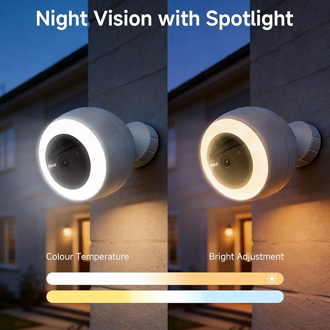 Noorio B310 Wireless Outdoor Security Camera with 600lm Spotlight, 12600mAh Battery-Powered Solar Camera with 16GB Free Local Storage, 2K Color Night Vision, 2.4GHz WiFi Only