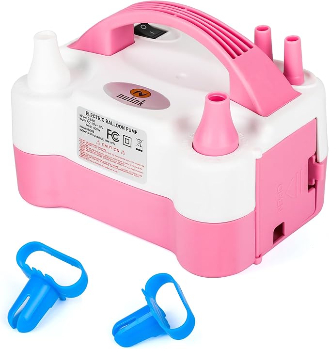 Electric Balloon Pump, Portable Electric Balloon Blower Machine Balloon Air Pump Dual Nozzle 110V 600W Balloon Inflator for Party Decorations