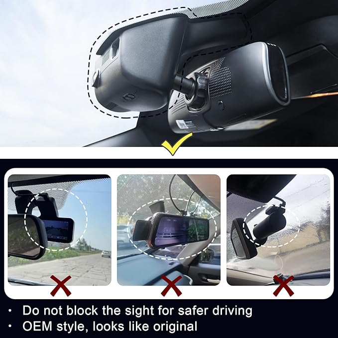 Mangoal 4K Dash Cam Custom for 4th Gen Dodge RAM 1500/2500/3500 2013 2014 2015 2016 2017 2018,(Model B),Check Model Carefully,OEM Look, UHD 2160P Video, WiFi & App, 128GB Card