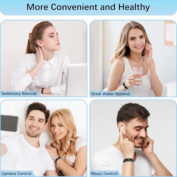 Smart Watch, Step Tracker Watch with 24/7 Heart Rate Monitor, Blood Oxygen, Sleep Monitor, Step Counter, Sports, IP68 Waterproof Fitness Watches for Men Women Compatible with Android & iPhone (Black)
