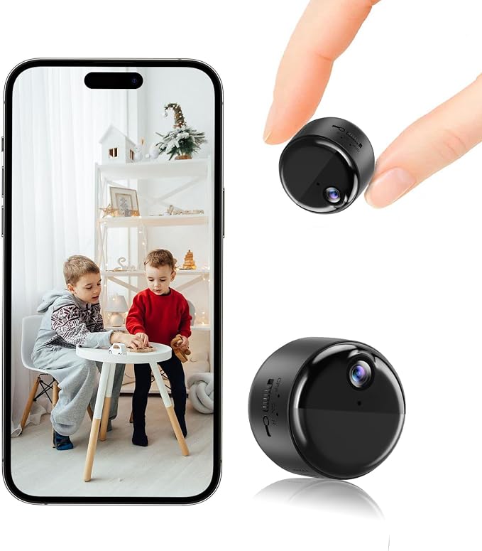 Mini Camera, 1080P Wireless Indoor Security Camera, Upgraded 60-Days Battery Life, Auto Night Vision, PIR Motion Detection, Support 5G Wi-Fi, Remote Viewing for Baby Pet Monitoring and Home