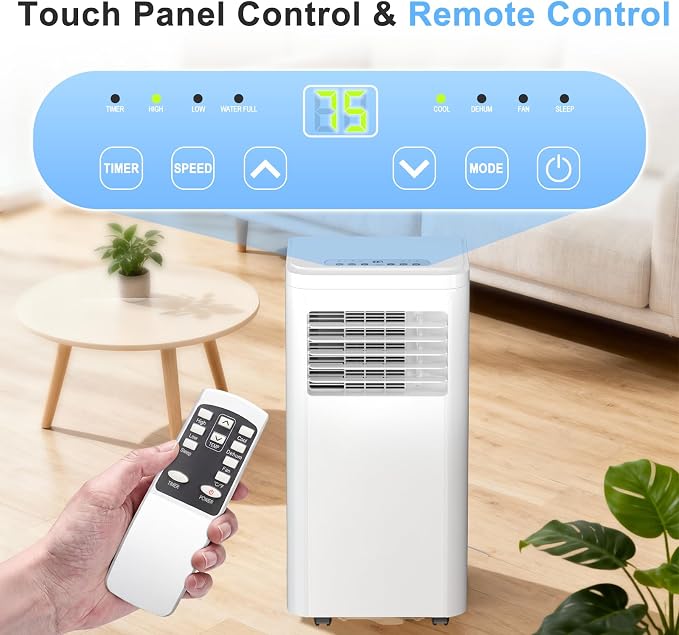 Antarctic Star Portable Air Conditioner 8,080 BTU for Rooms up to 450 Sq. Ft, 4 Modes Portable AC Unit with Cooling, Dehumidifier, Fan & Sleep, Remote Control, 24H Timer & Window Kit for Bedroom
