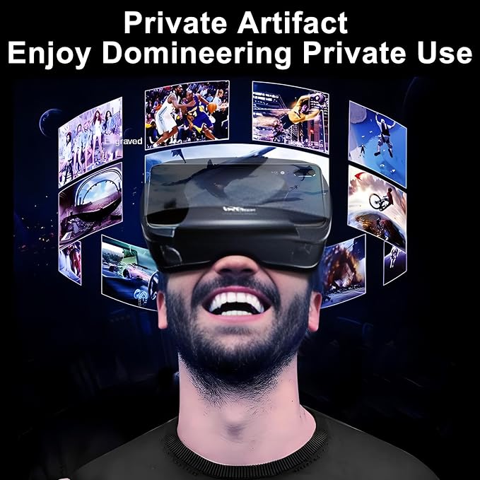 3D VR Headset, Virtual Reality Glasses Headset Helmets, Compatible with 5.0-7.0 inch with Controller, for Mobile Games & Movies(Black)