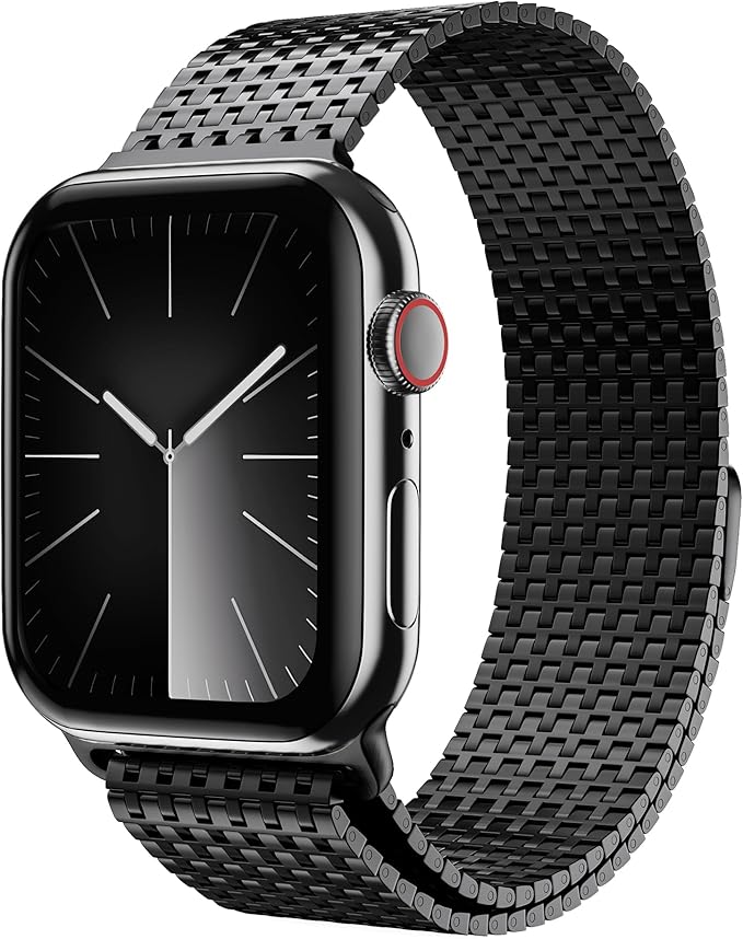 LULULOOK Milanese Mesh Loop Compatible with Apple Watch Band 49/46/45/44/42/41/40/38mm for Men Women, Stainless Steel Magnetic Buckle Strap for iWatch Ultra 3/2 Ultra Series 11 10 9 8 7 6 SE 5 4 3