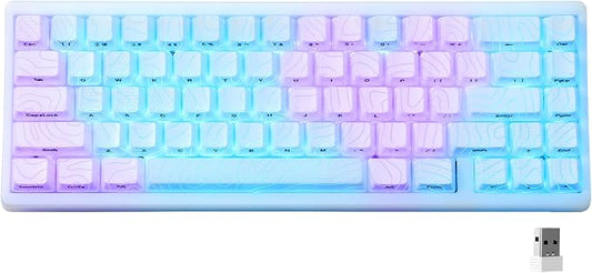 HITIME x XVX M67 Wireless 60% Percent Keyboard, QMK/VIA Topographic Gaming Keyboard, Tri-Mode Thocky Creamy Mechanical Key Board, Hot Swappable Gasket Mount RGB IMD Tech for Win/Mac(JadeStone)