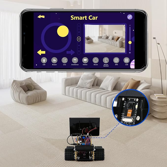 ACEBOTT Robot Kit with 3MP Camera, Robotics for Kids Ages 8–12 12-16 Compatible with Arduino & Scratch, App & Remote Control, STEM Toys Coding Robot Kit, Gift for Kids, Teens and Adults