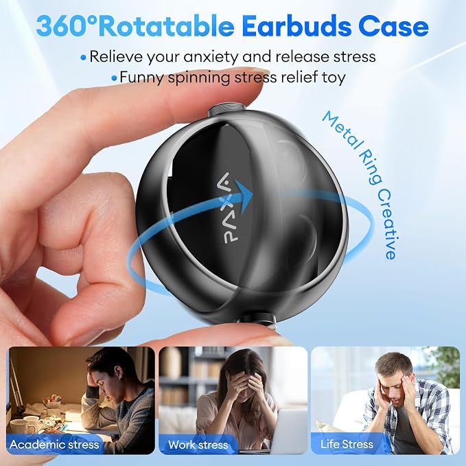 2 in 1 Clip on Open Ear Headphones Wireless Earbuds, 0 Delay Bluetooth 6.0, Ultra-long 140H Play, Auto L-R Recognition Touch Control, Hybrid Noise Reduction for Work Fitness Daily Use, Ctbuds Black
