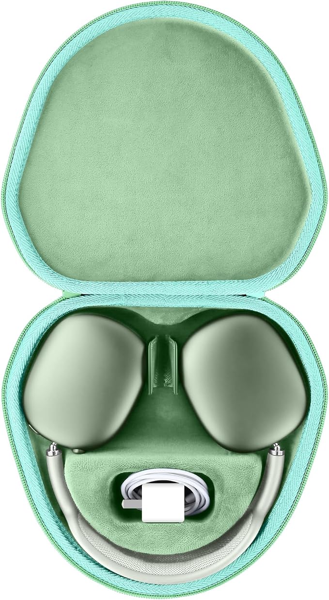 co2CREA Hard Case with Sleep Mode Replacement for Apple AirPods Max 2 / AirPods Max Wireless Over-Ear Headphones (Light Green Case)