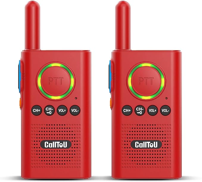 CallToU 2 Way Intercom for Elderly 3300FT Rechargeable 1000mAh Battery, VOX, Ideal for Caregivers & Emergencies Intercoms Wireless for Home/Outdoor Family Communication, Red
