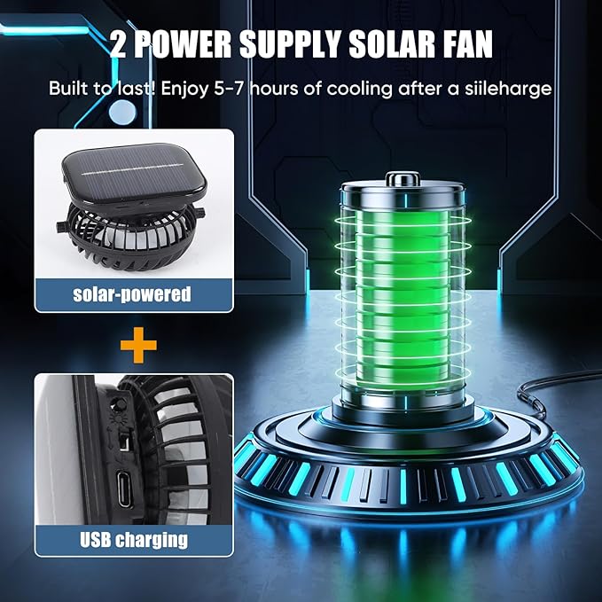 Solar Powered Fan Sun Hat for Men, UPF 50+ Wide Brim Cooling Bucket Hat, Sombrero para El Sol Hombre for Fishing Hiking Beach