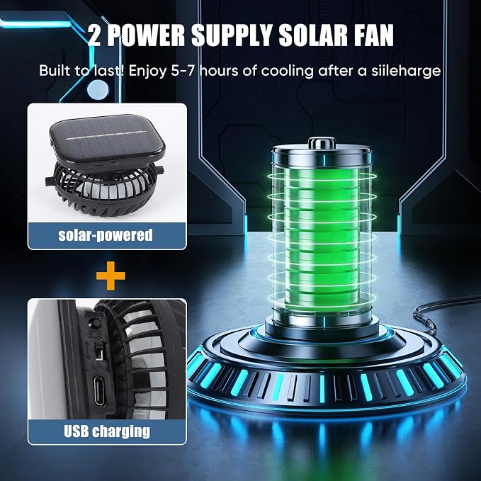 Solar Powered Fan Sun Hat for Men, UPF 50+ Wide Brim Cooling Bucket Hat, Sombrero para El Sol Hombre for Fishing Hiking Beach