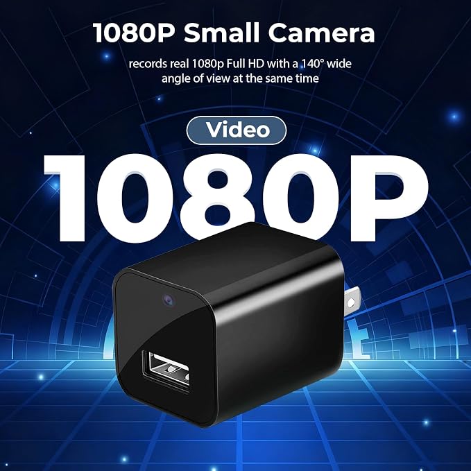PATTERSON 1080P Hidden Camera USB Charger - Mini Wireless Spy Camera with WiFi & Motion Detection - Ideal for Home Security, Baby Monitoring, and Pet Surveillance