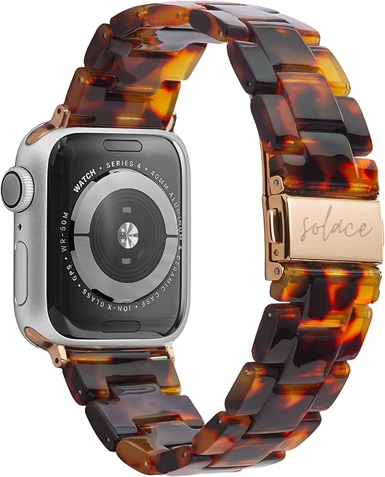 Solace Bands Lightweight Perma Watch Band - Universal Fit for Apple Watch Bands for Women & Men, iWatch Bands for 38mm 40mm 41mm 42mm 44mm 45mm 49mm Ultra, SE, Series 11 10 9 8 7 6 5-1 (Matte Solid)