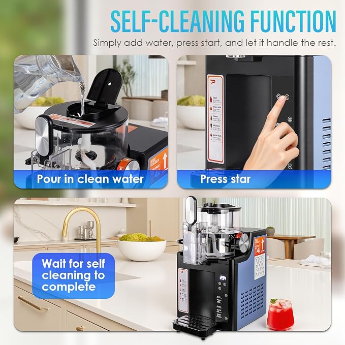 Slushie Machine for Home,No Ice Needed Frozen Drink Maker with 5 Presets Modes,Perfect for Slush,Frozen Juice,Frappe,Milk Shake,Spiked Slush,Adjustable Temperature