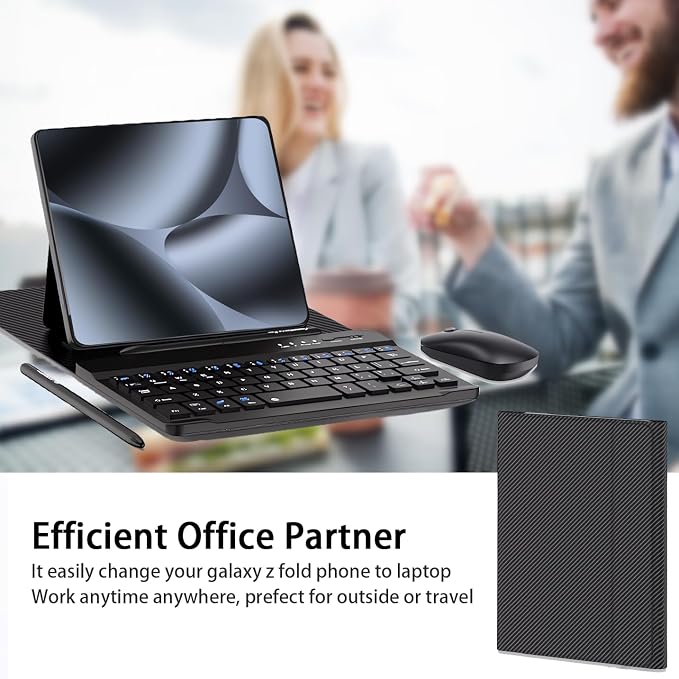 for Google Pixel 10 9 Pro Fold Keyboard and Mouse, Portable Mini Bluetooth Keyboard with Leather Case and Pen, 4 in 1 Travel Set for Pixel 10 Pro Fold Accessories/Motorola Razr Fold 2026