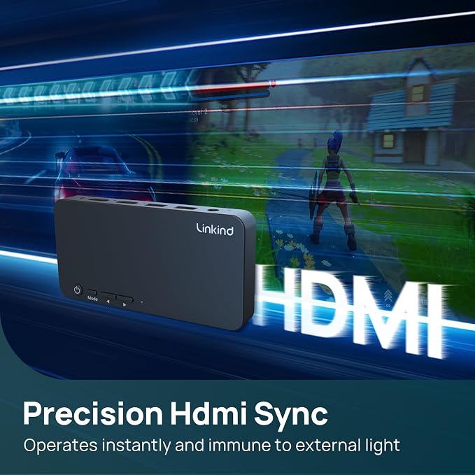 Linkind AI Sync TV Backlight Kit, HDMI 2.0 LED Strip with Decor Lighting for Home, Sync to Movie/Game/Music, 4K@60Hz for 27-90 inch TVs, Compatible with Alexa and Google Assistant