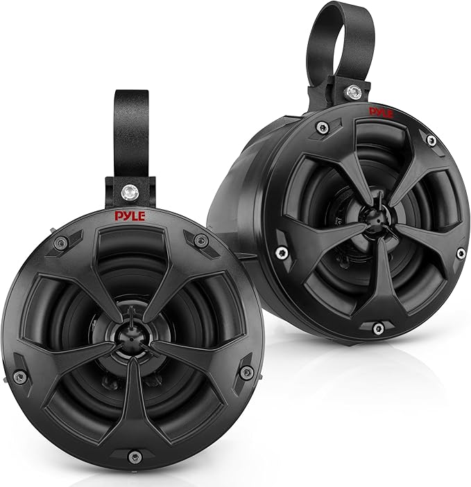 Pyle 4” Water-Resistant Off-Road Speaker System with 800 W Power, Compact Marine-Grade Audio for ATV, UTV, 4x4 and Jeep Vehicles – Durable Waterproof Speaker Design for Outdoor Use