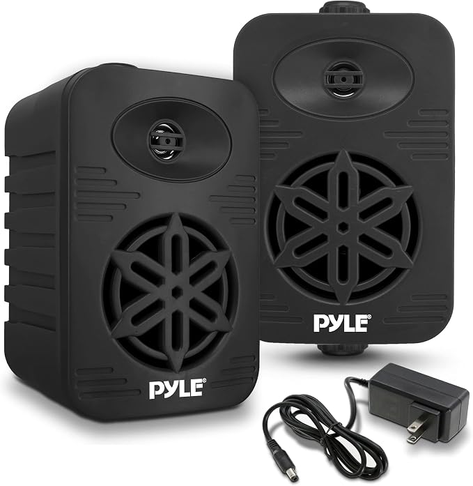 Pyle 500 Watt Bluetooth Indoor Outdoor Speakers Pair - Dual Waterproof 5.25” 2-Way Full Range Speaker System w/ 1/2” High Compliance Polymer Tweeter | Home, Boat, Marine, Deck, Patio, Poolside (Black)