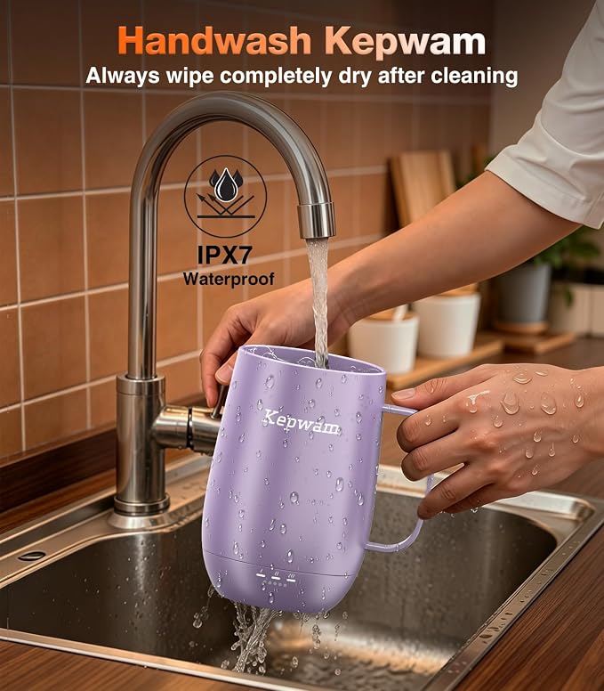 Kepwam Smart Heated Coffee Mug T2-Plus, 20oz Rechargeable Self Heating Coffee Mug with 8-Hour Battery & Temp Control, Perfect Coffee Warmer Gift for Men Women