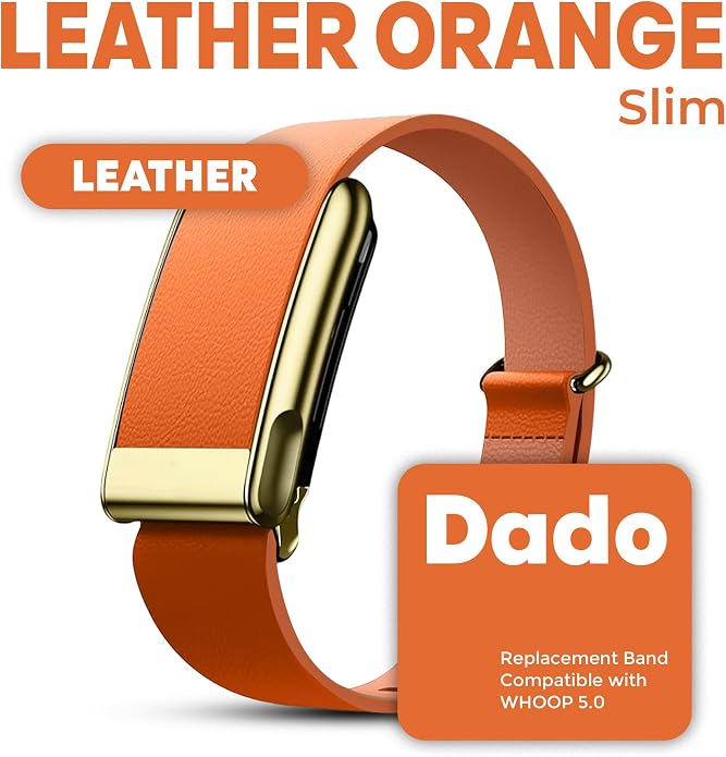 DADO Luxe Tapered Leather Replacement Band Compatible with WHOOP 5.0, One, Peak, and Life Fitness Tracker – Durable & Comfortable | Not for Whoop Gen 4