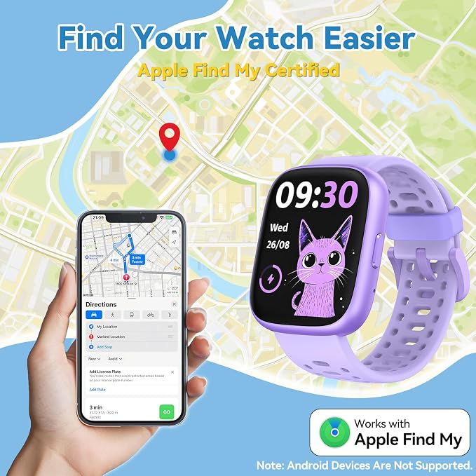 Fitness Tracker Watch, No APP/Phone Required Pedometer Watches Compatible with Apple Find My, Heart Rate, Sleep Monitor Calories Step Counter Stopwatch Waterproof Gifts