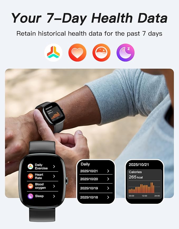 Fitness Trackers, No Bluetooth No APP/Phone Needed, 1.8" Fitness Watch for Men Women with Pedometer Heart Rate/Blood Oxygen/Sleep Monitor 100 Sports, Steps Counter Walking Running Waterproof