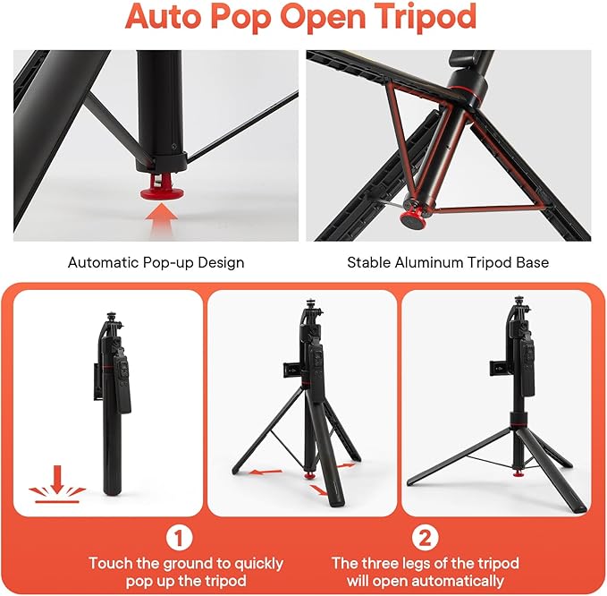 Vlogging Kit for iPhone/Android, 70”Auto Face Tracking Tripod Auto-Open Tripod Stand for iPhone with Light, Wireless Microphones with Remote, YouTube Starter kit for TikTok, Vlogging