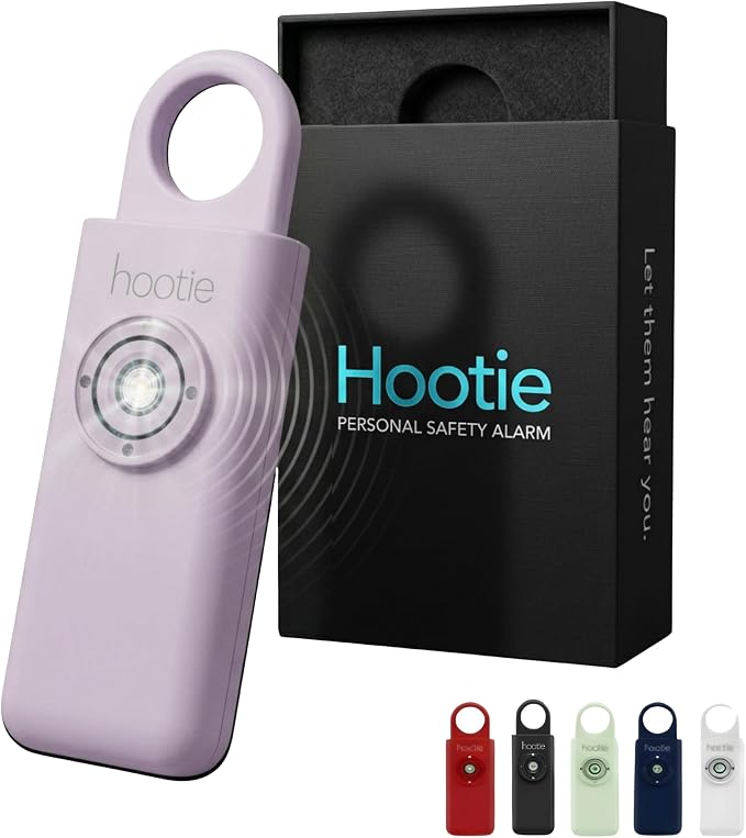 HOOTIE Personal Safety Alarm for Women, Men and Kids — 130dB Personal Alarm Keychain, Pull Pin Safety Alarm Keychain with Strobe Light, Self-Defense Alarm for Campus, Travel and Running — Lavender