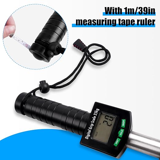 AGOOL Fish Gripper with Digital Fish Scale, 50lb/25kg Loading Capacity Fish Lip Grip Memory Function Fishing Scale Stainless Steel Fish Lip Gripper