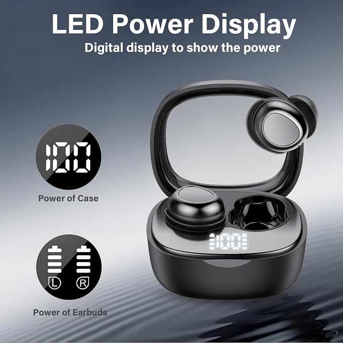 Wireless Earbuds, Hybrid ANC 40dB Noise Cancelling Headphones, 50H Playtime, Bluetooth 5.4, 10mm Drivers with 5 EQ, ENC Dual Mic, IPX7 Waterproof, Digital Battery Display iOS/Android Sport/Sleep