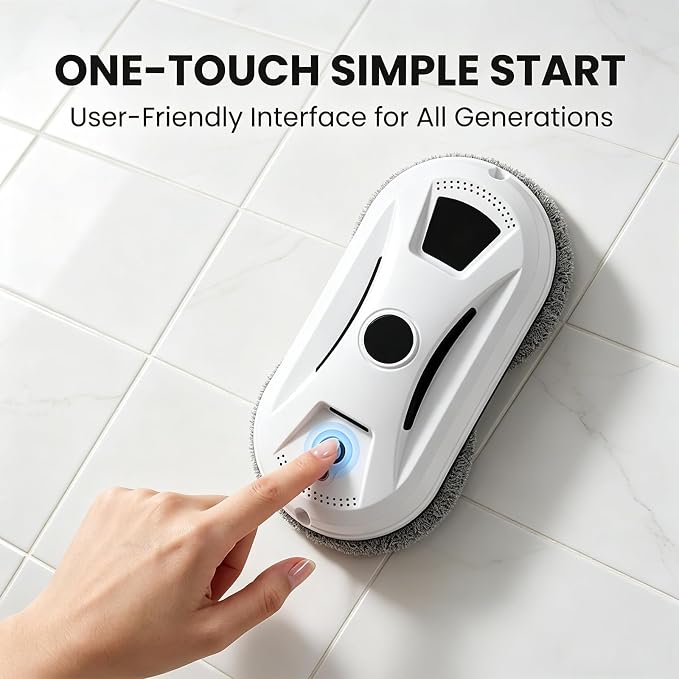 Automatic Smart Window Cleaning Robot, Inside/Outside with 2800Pa Suction, Edge Detection & Anti-Drop Protection, Automatic Window Cleaning Robot for Glass Mirror Washing