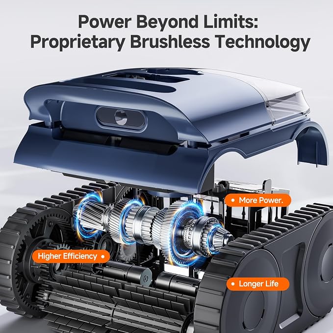 Pool Vacuum for Inground Pool, Cordless Pool Cleaner Robot with Smart Navigation, Self-Parking, LED Indicator, Wall&Waterline Above Ground Pool Vacuum Cleaning up to 2150 Sq.ft