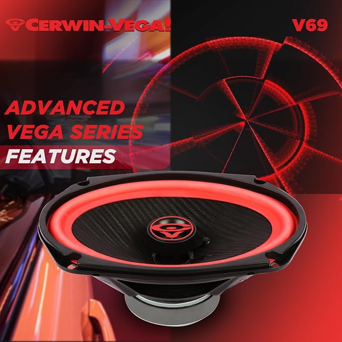 CERWIN-VEGA! V69 6"× 9" VEGA 2-Way 420 Watts 4 Ohm Copaxial Full Range Speakers(Pair)